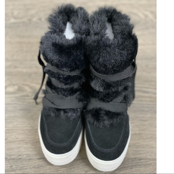 Steve Madden Shoes - Steve Madden Wharton Black Wedge Sneaker  Booties